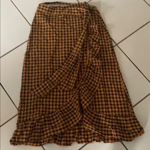 Wrap around skirt by Zara. Gingham